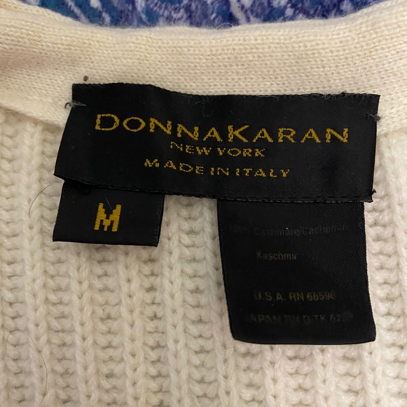 Vintage Donna Karan Multi-Ply 100% Cashmere Cardigan Sweater Oversize Medium - Picture 6 of 8